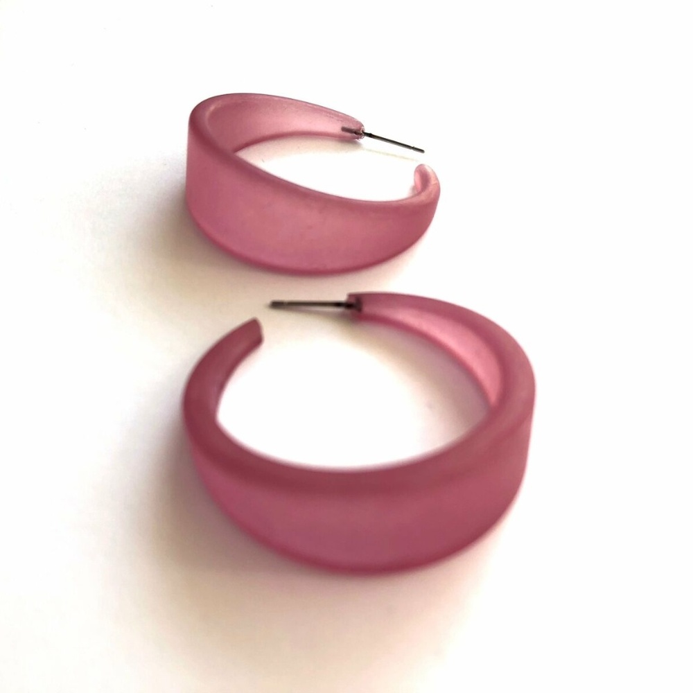 Amethyst Frosted Emily Hoop Earrings